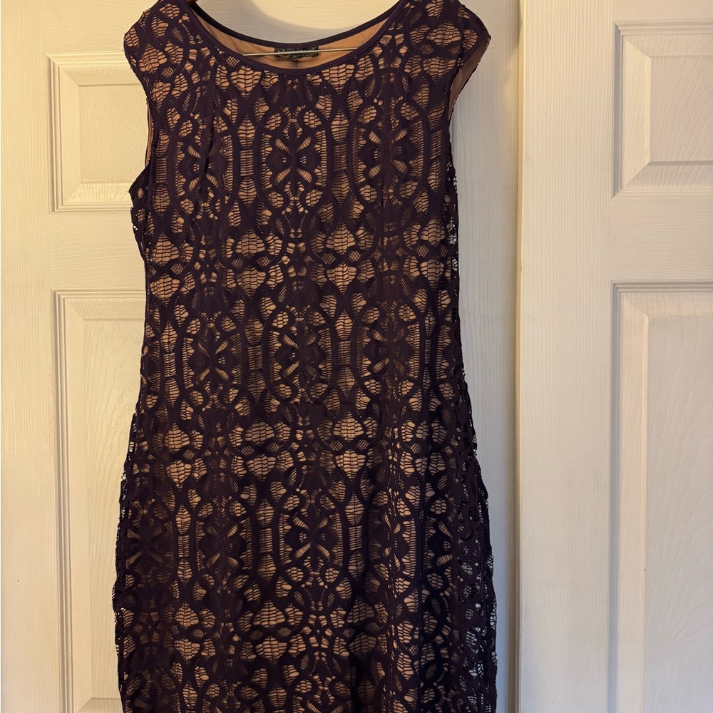 Connected Apparel Purple Lace Dress